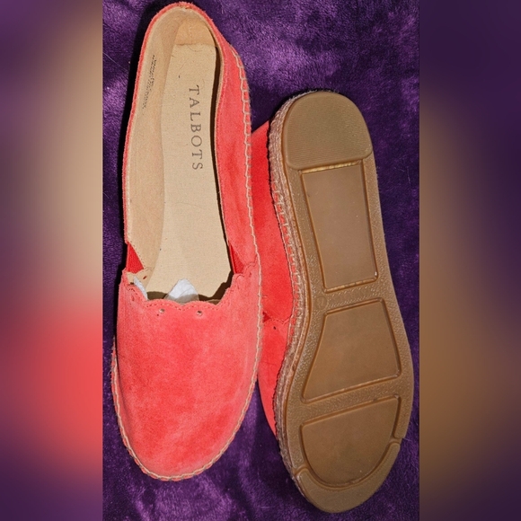 Espadrilles Seude Slip On Designer Loafers Talbots Cherry Coral Comfy 7.5 NWOT - Picture 7 of 8